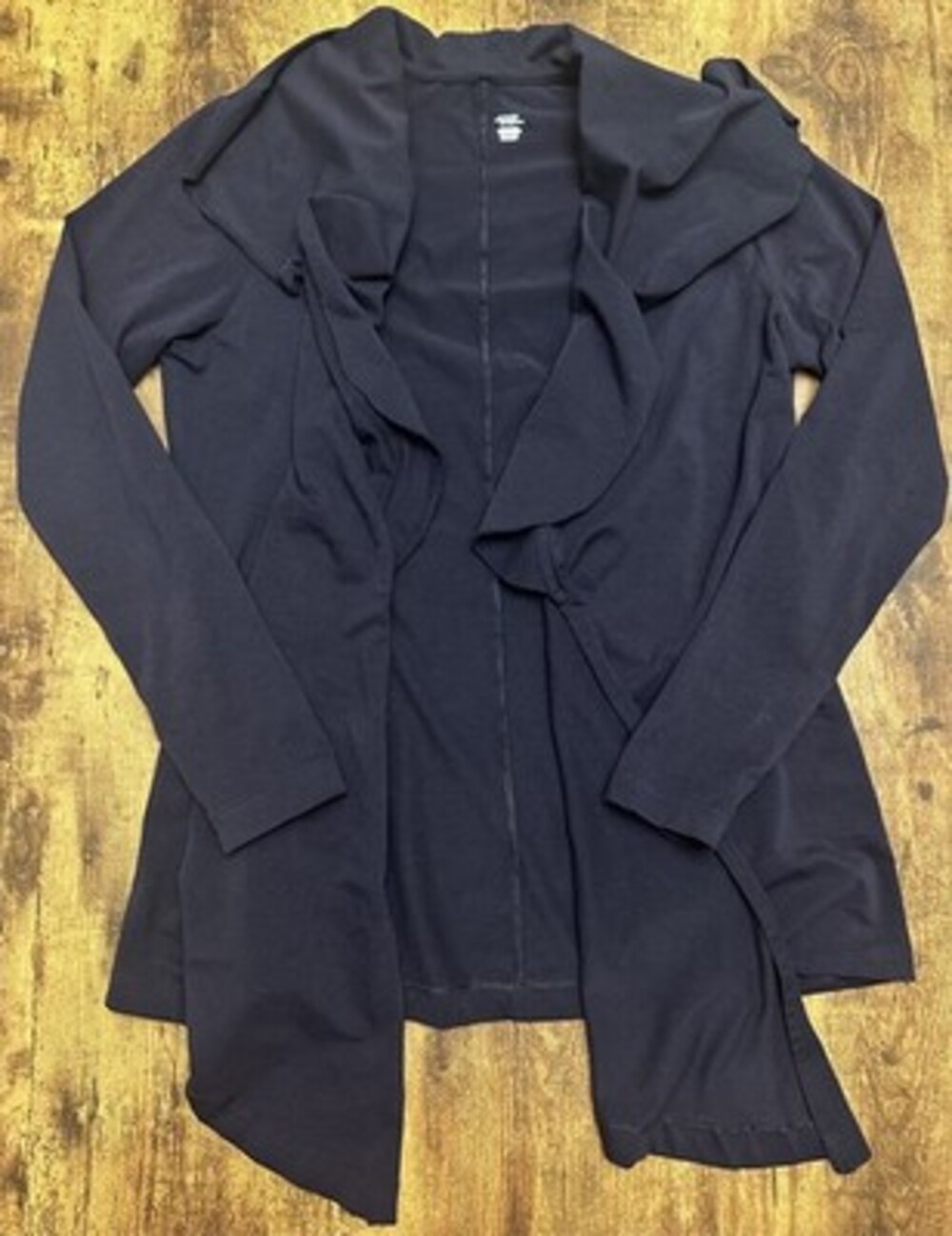 Jockey Person to Person Navy Draped Open-Front Cardigan